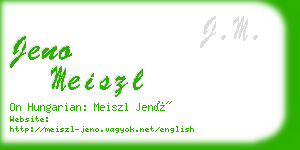 jeno meiszl business card